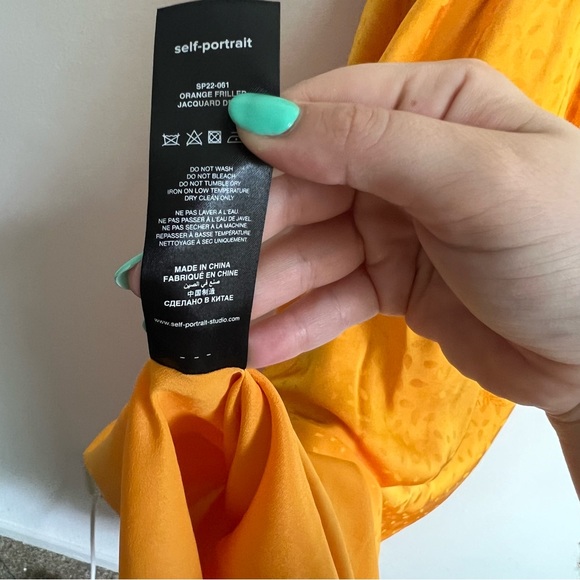 Self Portrait Frilled Jacquard Satin Ruffle Dress - Picture 10 of 11